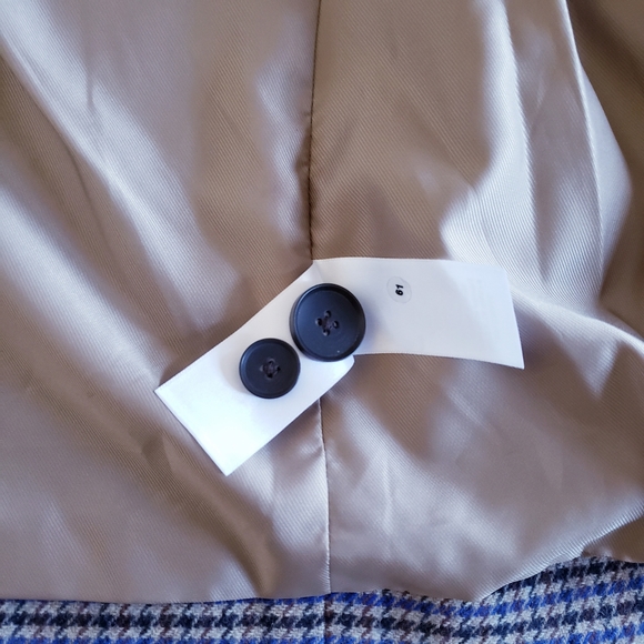 Everlane The ReWool '80s Blazer Houndstooth Plaid Oversized Classic Jacket Sz 12 - Picture 15 of 16